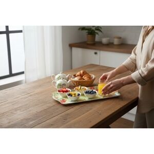 Pimpernel Maui Sandwich Tray Unisex OS Green Brand New Floral Melamine Butterfly
